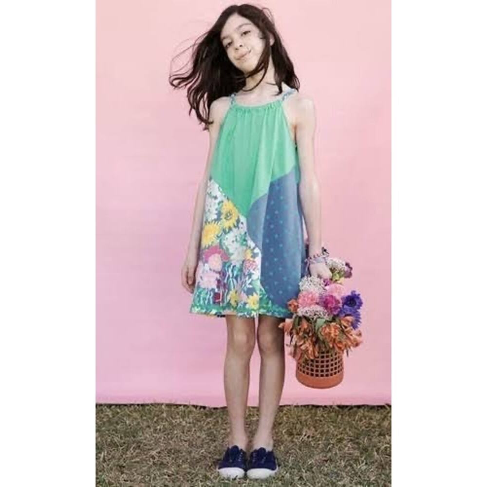 Matilda Jane Dream Chasers Polka Dot Daisy Patchwork Halter Sundress Pockets 2T - Picture 4 of 5